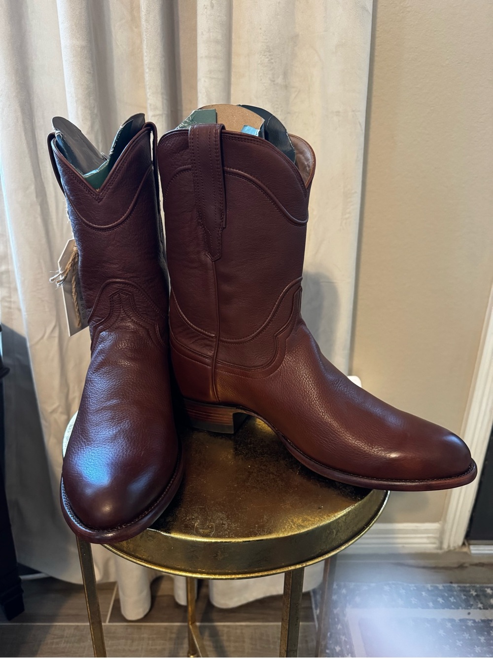 Men's Tecovas Brown Leather Cowboy Boots - size 11D